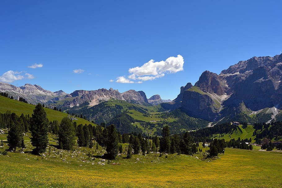 val gardena, sassolungo, gunung, trekking, tyrol selatan, alam, italia, langit, scenics - alam, lingkungan