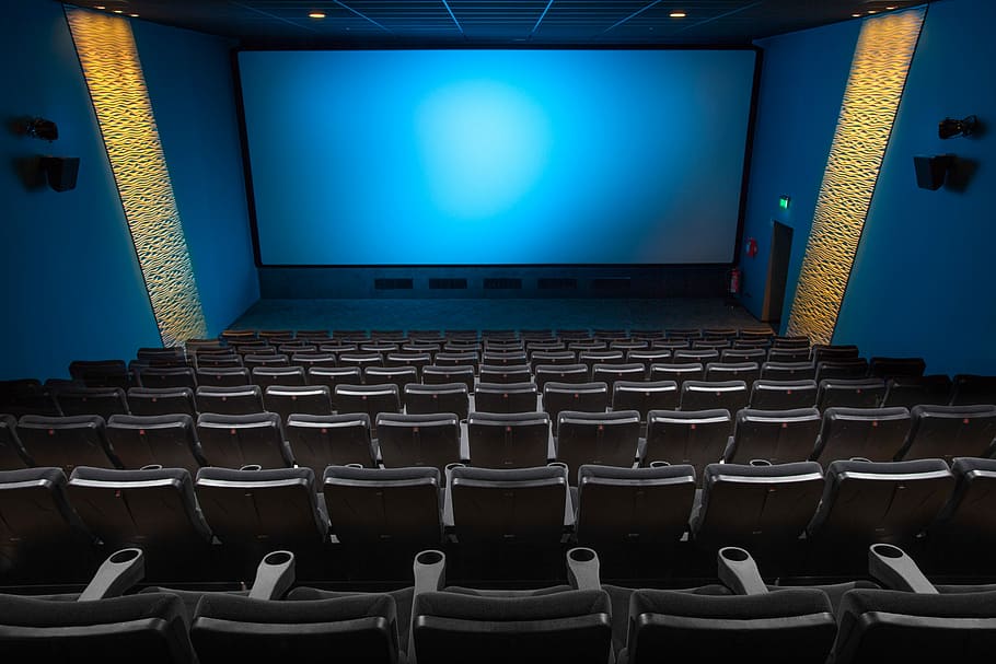 Ilustración del auditorio, cine, amantes, sala, amantes del cine, espectadores, teatro, sala de cine, demostración, asiento