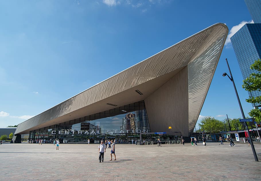 rotterdam, central, station, new, architecture, urban, dutch, holland, europe, european