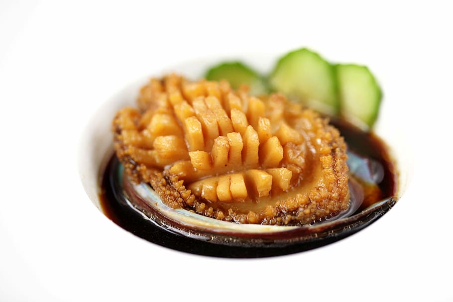 abalon 鲍鱼, abalon, 鲍鱼, makanan laut, makanan, makanan dan minuman, gourmet, close-up, dimasak, makan
