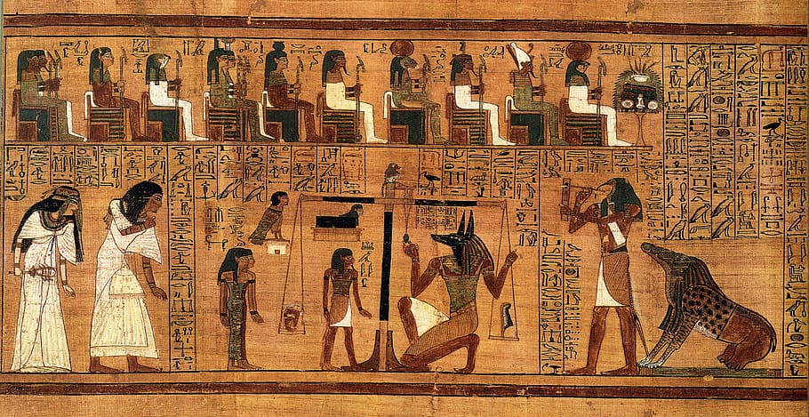 hieroglif Mesir, Mesir, Papyri, Royals, di dalam ruangan, material kayu, tidak ada orang, hari, seni dan kerajinan, representasi manusia
