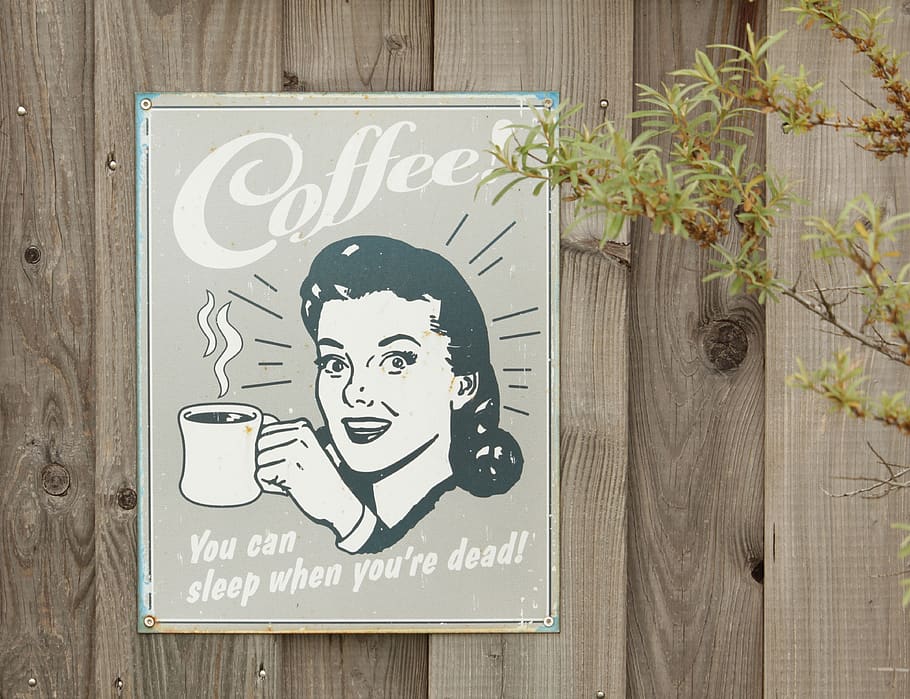shield, coffee, old, nostalgia, sheet, woman, drink, creativity, text, wood - material