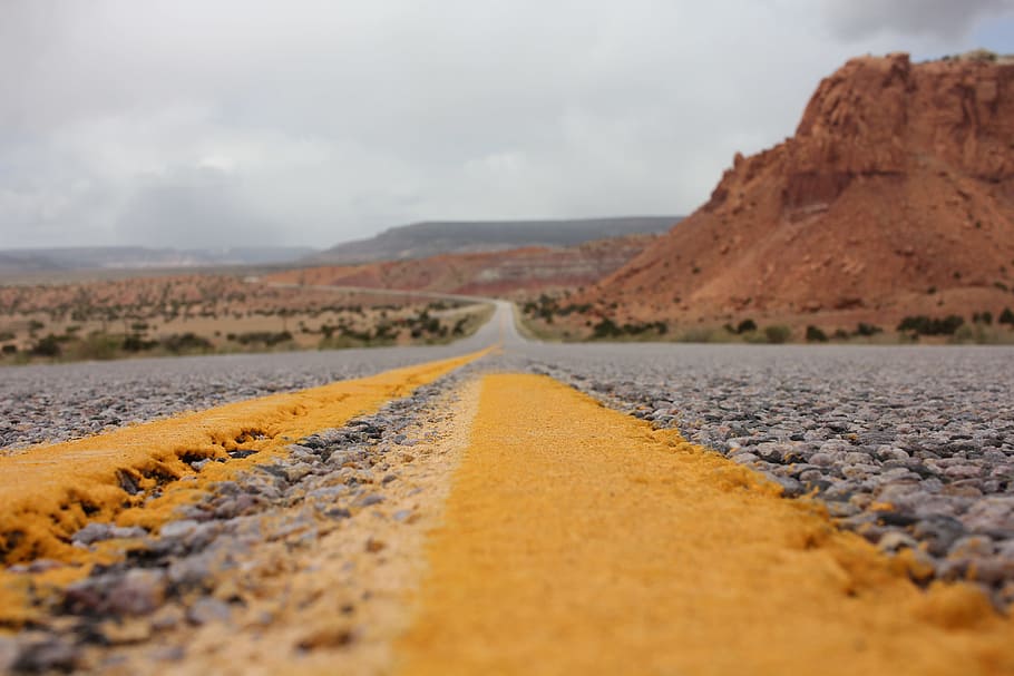 Open Road, Highway, New Mexico, road, travel, asphalt, journey, transportation, dom, landscape