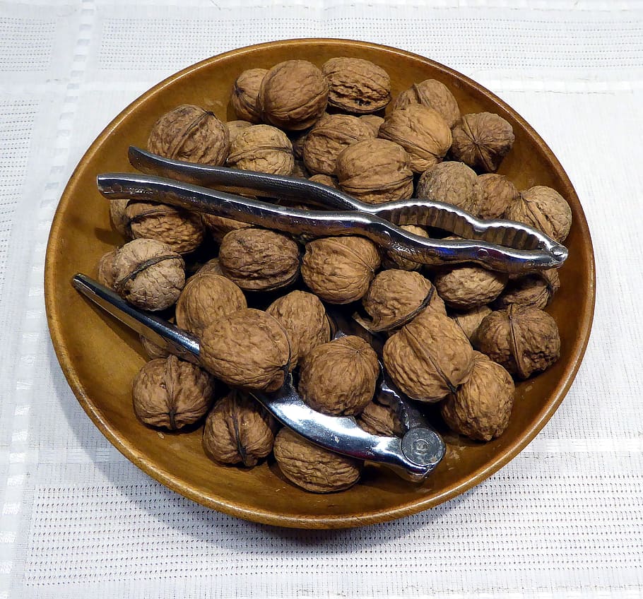 Nuts, Walnuts, Food, Brown, Healthy, nutcracker, fruit bowl, nut - Food, food And Drink, snack