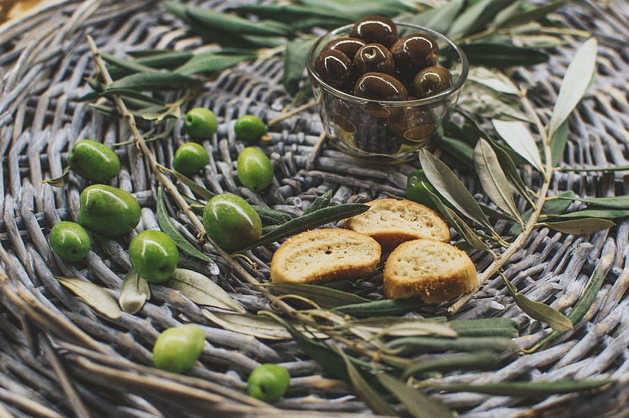 olives, green, mediterranean, olive, greece, food and drink, food, basket, container, freshness