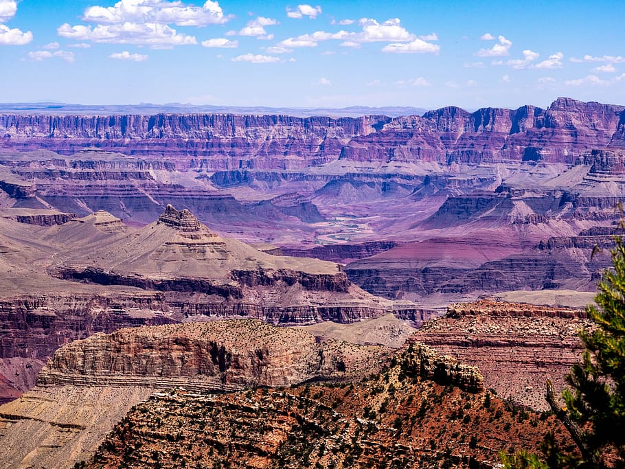 grand canyon, arizona, usa, landscape, nature, gorge, panorama, stone, river, rock