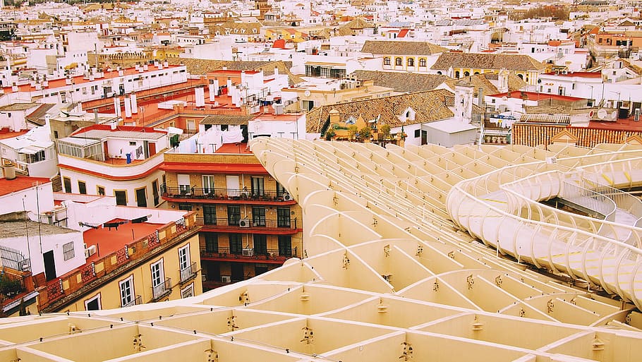 houses, Sevilla, Seville, Spain, seville, spain, metropol parasol, architecture, building, europe, spanish