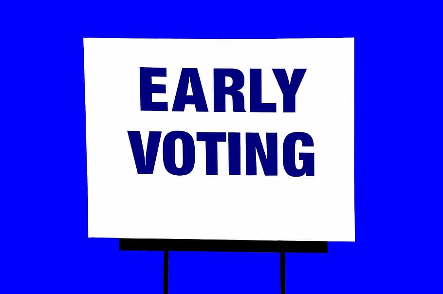 early voting, sign, isolated background, vote, election, president, voting, government, politics, polling