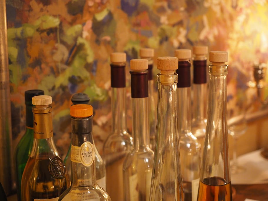 bottles, beverages, cork, alcohol, drink, alcoholic, fruit brandy, brandy, closure, bottle