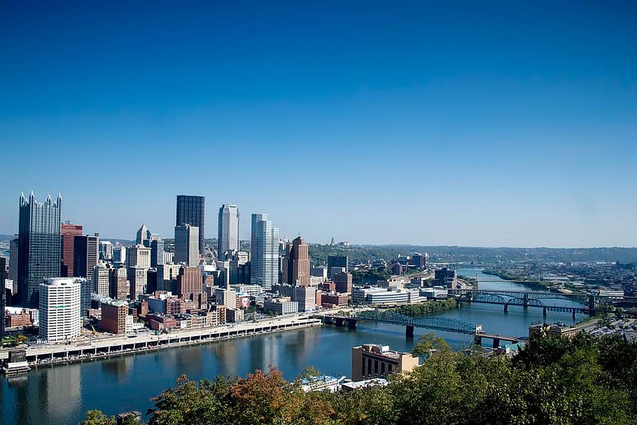 Paisagem do rio, Pittsburgh, Pensilvânia, Rio, paisagem, Paisagem urbana, cidade, fotos, paisagens, domínio público
