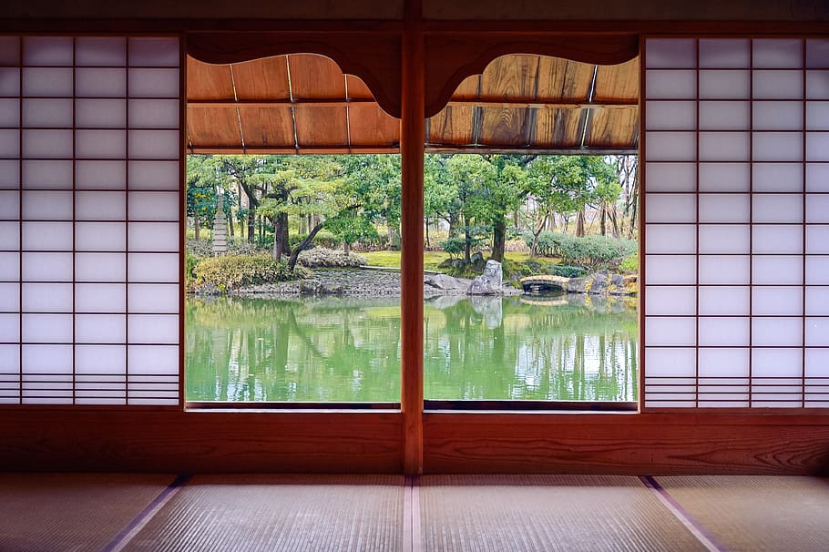 japão, paisagem, casas, casa do japão, mansão, jardim, museu, jardim do japão, janela, dentro de casa