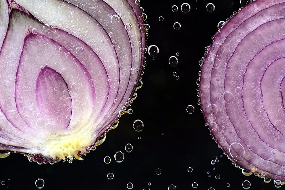 macro photograph, sliced, onions, onion, red onion, raw, antibacterial, red, allium cepa, layer