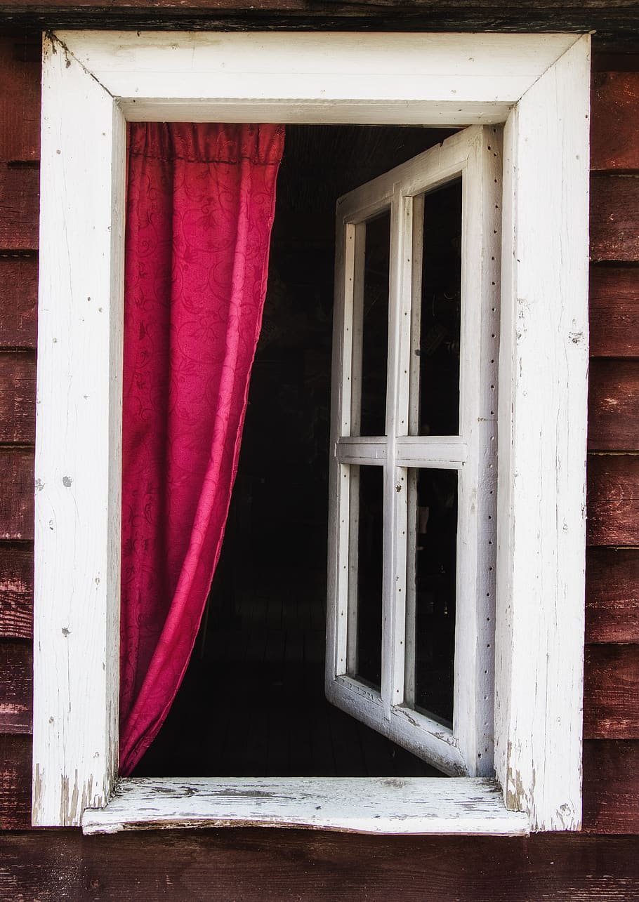 window, curtain, old, architectural, building, glass, decoration, architecture, built structure, house