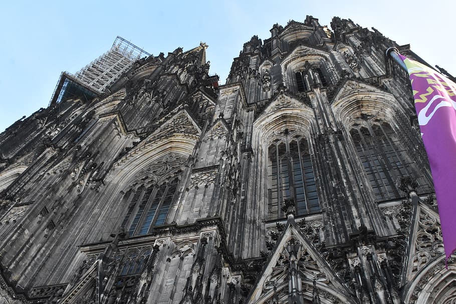 dom, germany, cologne, low angle view, architecture, built structure, building exterior, sky, the past, building