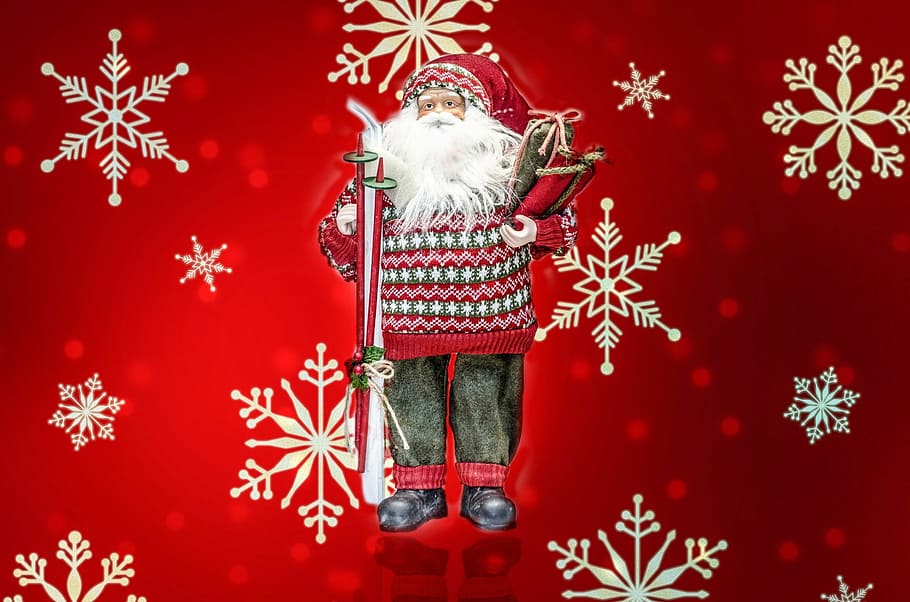 santa claus, holding, gifts, santa, toy, christmas, claus, doll, father, close-up