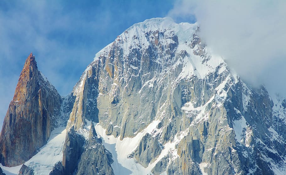 formação rochosa, neve, ladyfinger, montanha, Paquistão, aventura, Ásia, natural, Rocha, gelo