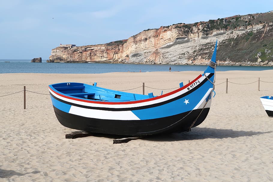 Nazareth, Portugal, Boat, Beach, City, beach, city, summer, sand, mar, fishing