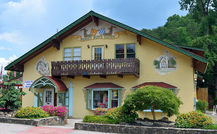 alpine village, store front, german town, tourism, shop, helen, georgia, usa, scene, antique