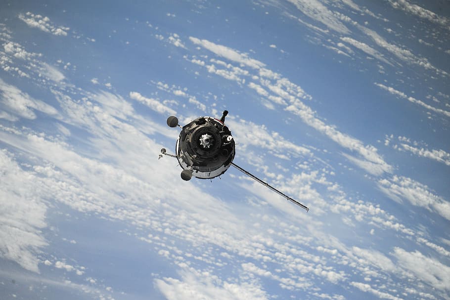 gray, satellite, orbiting, earth, space, spaceship, station, science, universe, shuttle