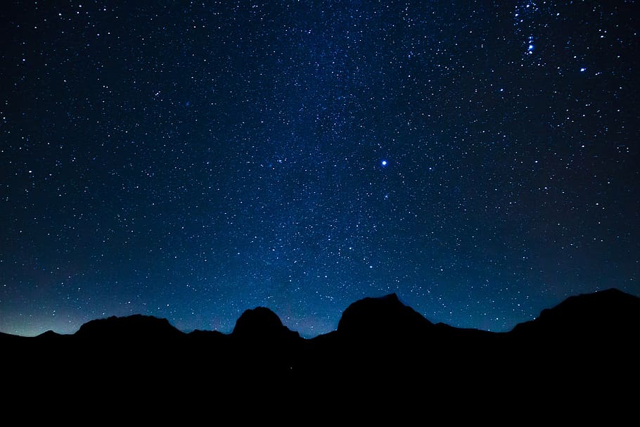 mountains, night time, starry sky, star, long exposure, evening sky, switzerland, gurnigel, night sky, landscape