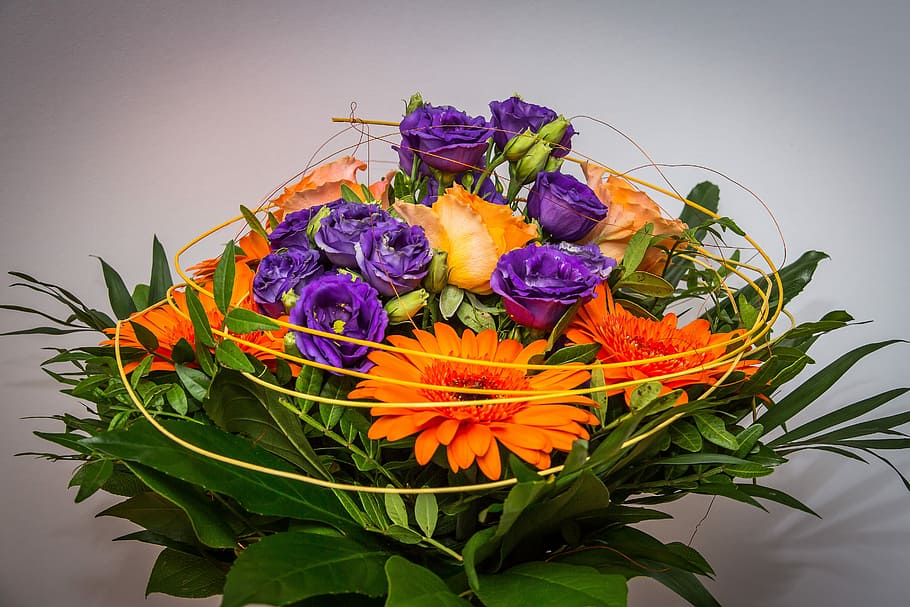 Bouquet, Flowers, bouquet of flowers, decoration, decorative, strauss, flower, purple, multi colored, variation