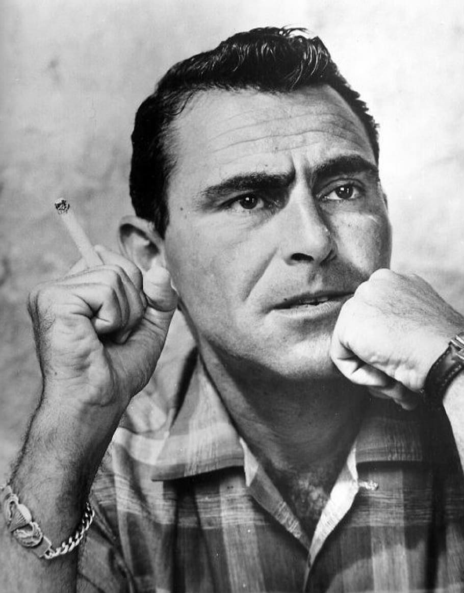rod serling, narrator, screenwriter, playwright, producer, television, tv, live dramas, science fiction, tv series
