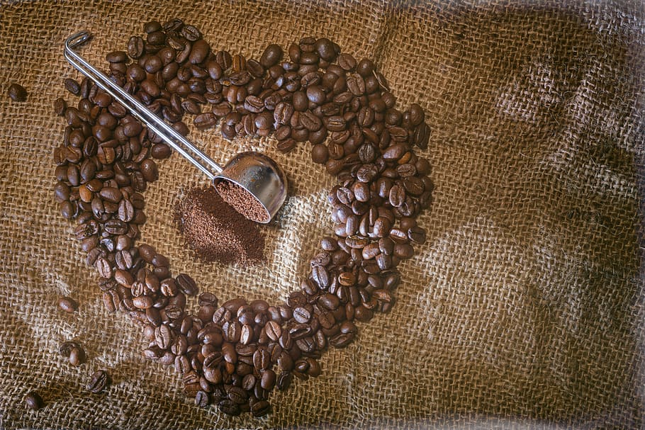 coffee, heart, love, coffee beans, benefit from, caffeine, bio, breakfast, powder, ground