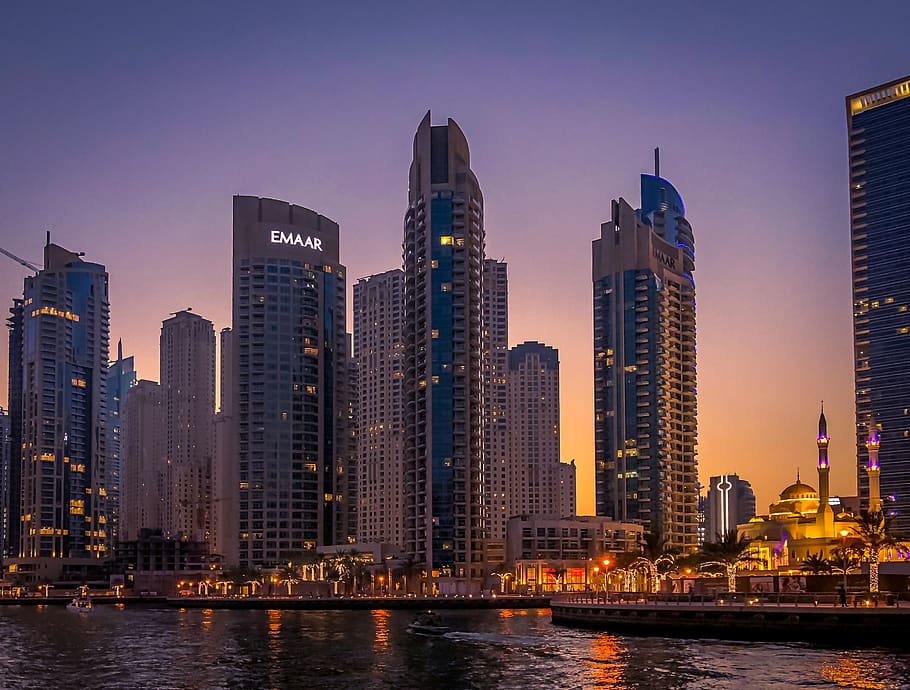 Dubai, ciudad, arquitectura, cielo, edificio, el rascacielos, raspador, rascacielos, municipal, horizonte