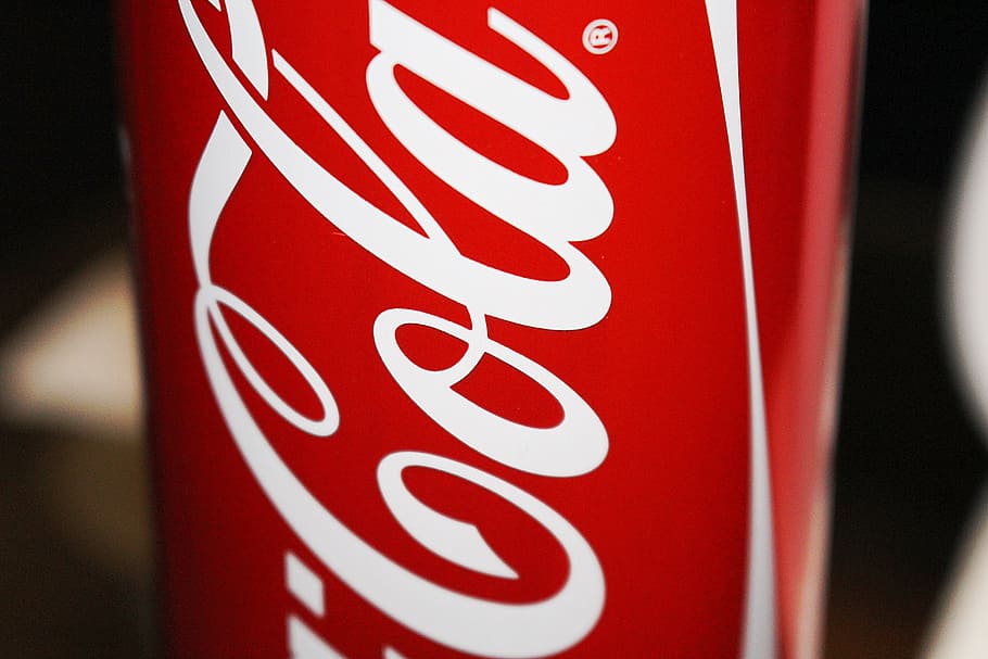 coca-cola can, coca cola, cola, cola dose, coke, box, drink, erfrischungsgetränk, red, logo