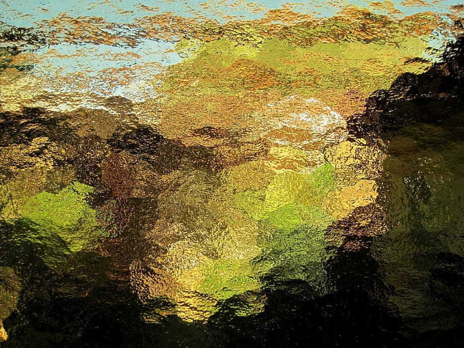 glass, amber, opaque, textured, patterned, translucent, colors, greens pastels, water, nature
