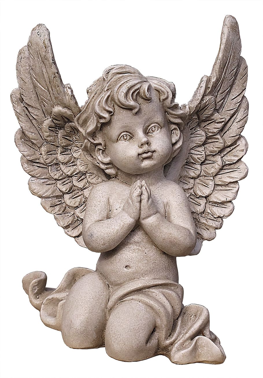 boy angel, concrete, statue, angel, figure, cherub, ceramic, stone figure, guardian angel, faith