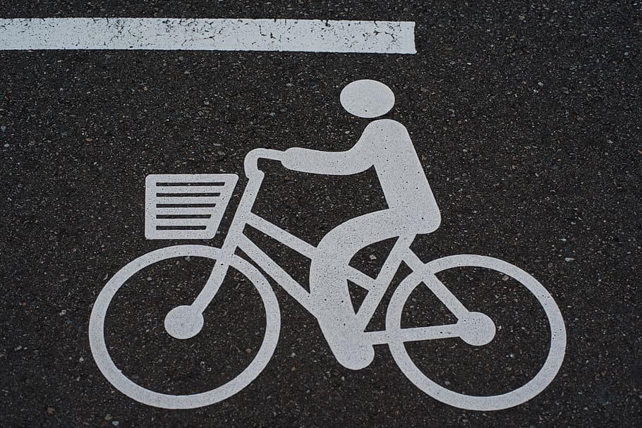 bike, pictogram, road signs, road, sign, symbol, human representation, road marking, transportation, marking