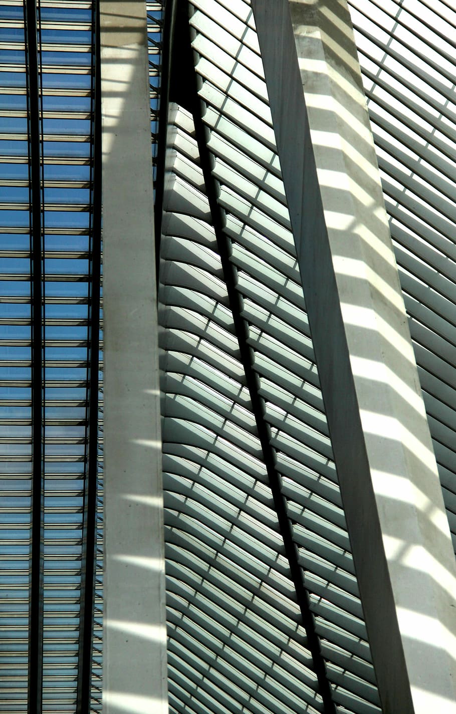 Santiago Calatrava, Architecture, Liège, train station, cork-guillemins, calatrava, belgium, indoors, backgrounds, staircase