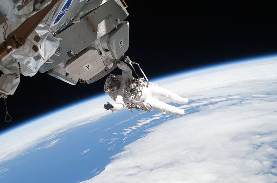 astronaut in space, astronaut, international space station, space walk, iss, nicholas patrick, 2010, dome, space, earth
