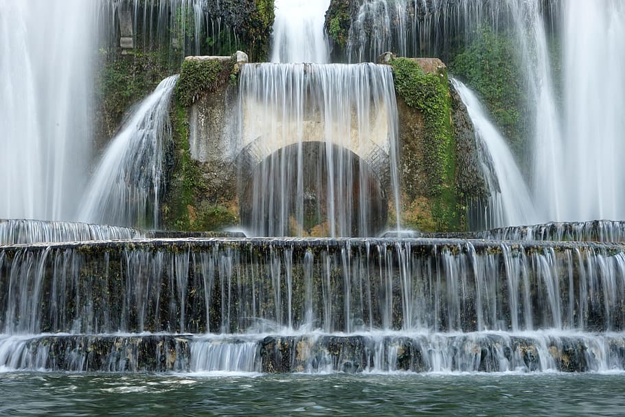 Tivoli, Neptunbrunnen, Agua, Fuente, Italia, jardín, históricamente, castillo, Schlossgarten, lugares de interés
