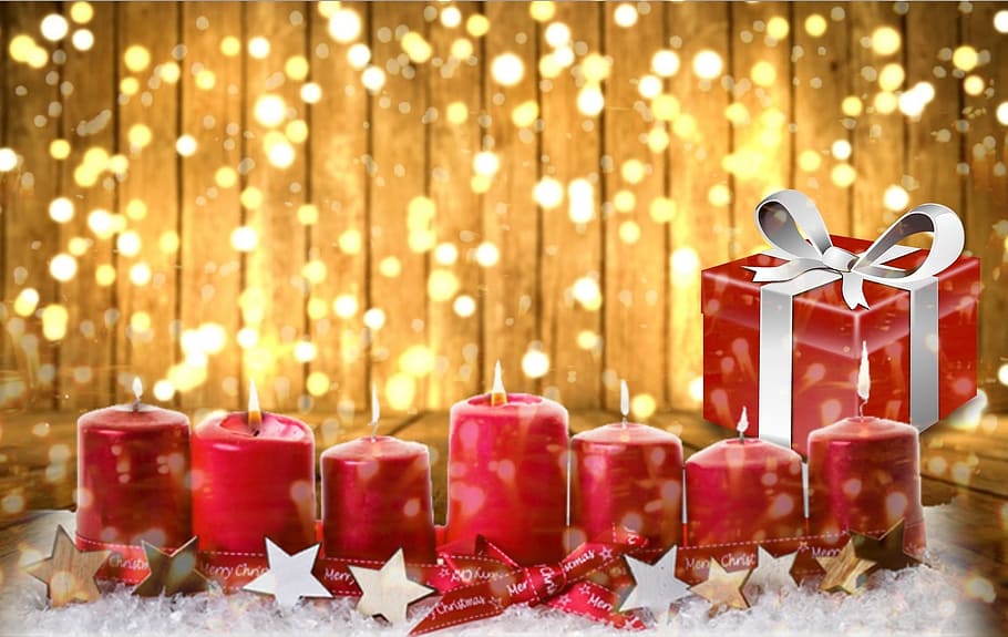 크리스마스, 양초, 선물, lichterkette, 축하, 휴일, 빨간, 크리스마스 장식, 리본, 리본-재봉 품목