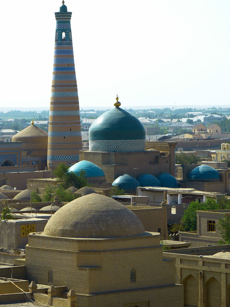 Khiva, Minaret, kihva, chodja islam minaret, unesco world heritage, museum city, abendstimmung, uzbekistan, dome, religion