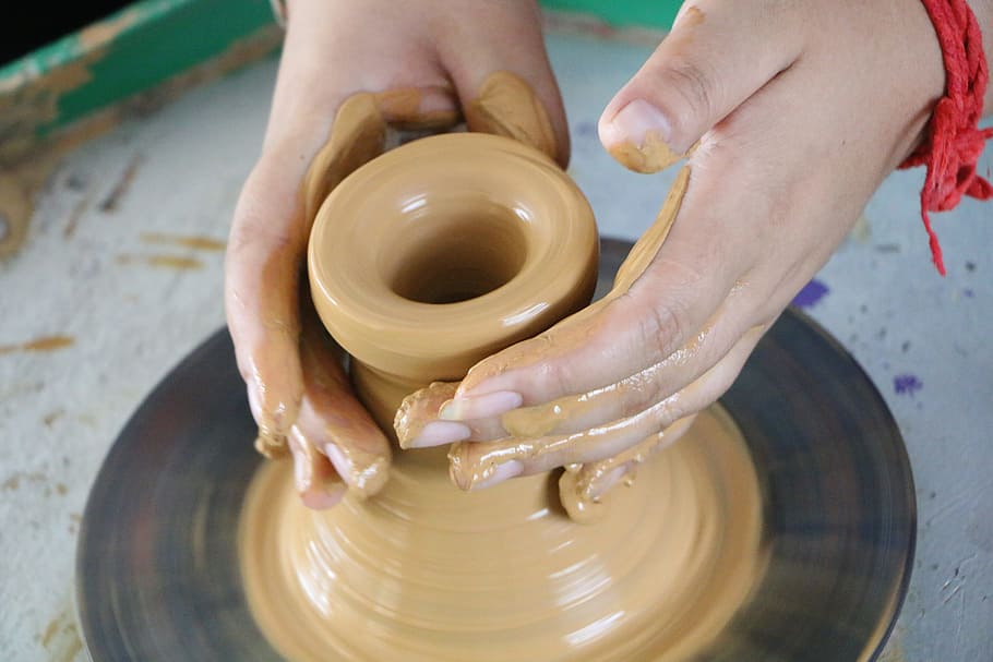 Clay, Sculpture, Manual, Manufacture, clay sculpture, pottery, potter, craft, human Hand, skill