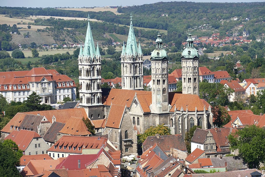 naumburg, dom, sajonia-anhalt, perspectiva, vista, iglesia, centro histórico, protestantes, históricamente, románico románico