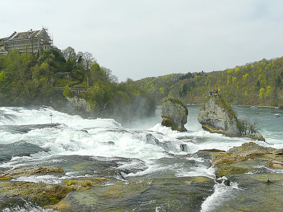 Rhine Falls, Schaffhausen, río, rin, naturaleza, alemania, day, water, outdoors, pintorescos