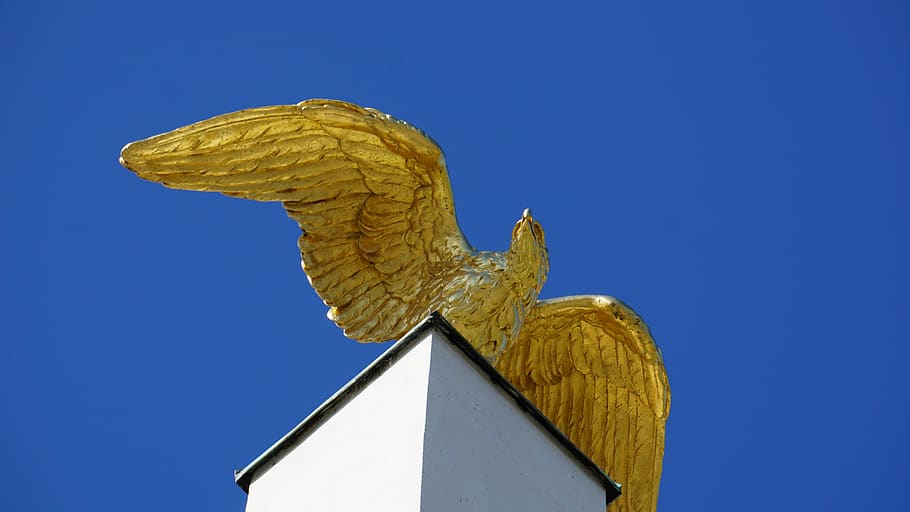 gold, adler, golden, bird, vacations, coat of arms, architecture, design, sculpture, wing