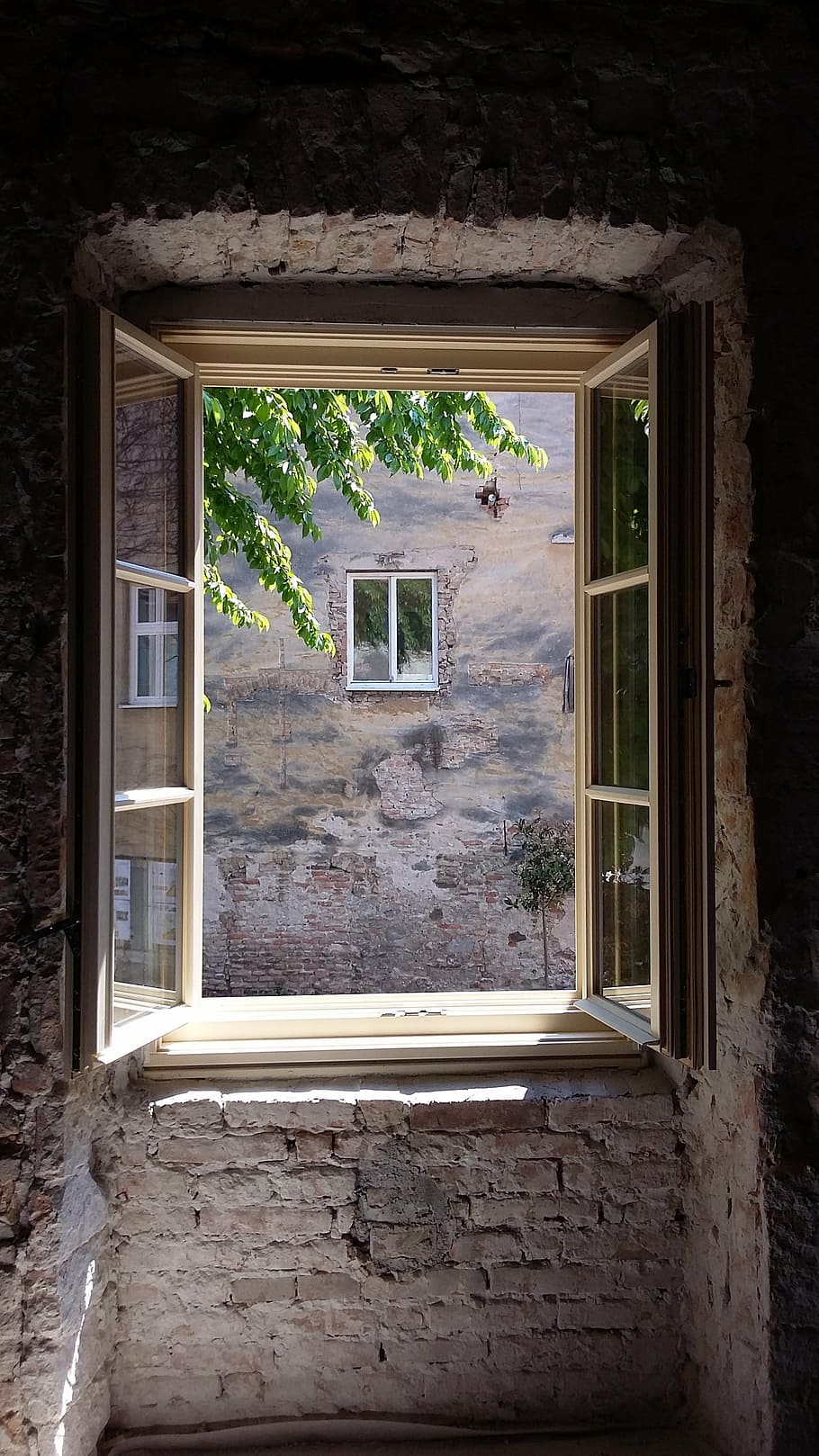 window, in the window, open, old, house, architecture, building Exterior, facade, europe, built structure