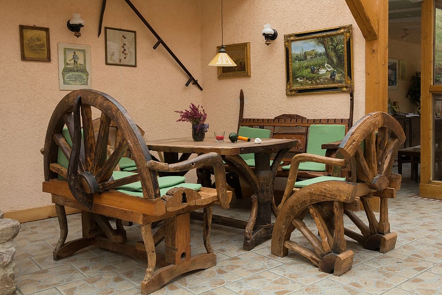 seating area, rustic, rural, restaurant, table, bank, chair, covered, quaint, cozy