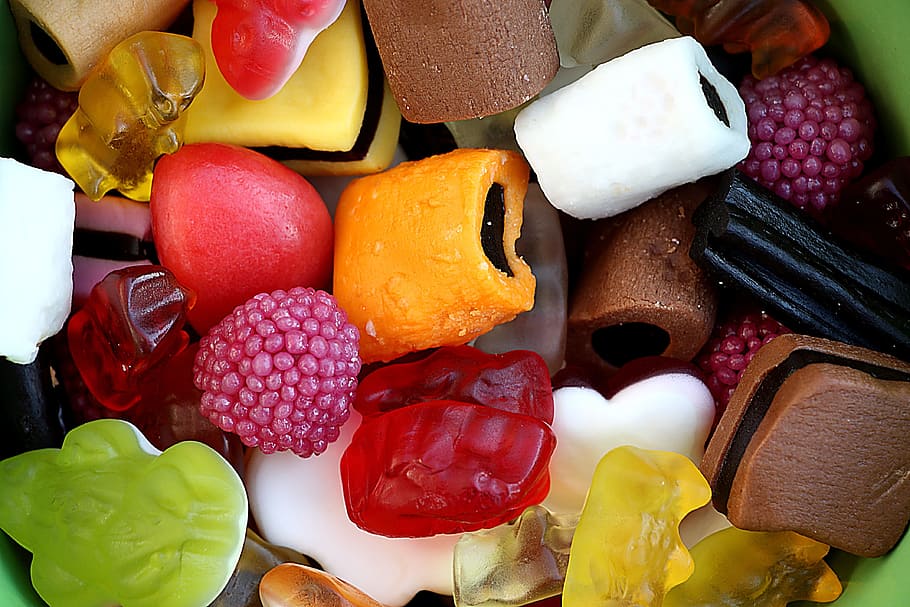 assorted candy lot, haribo, confekt, candy, colorado, gummibärchen, liquorice, haribo colorado, fruit jelly, calories