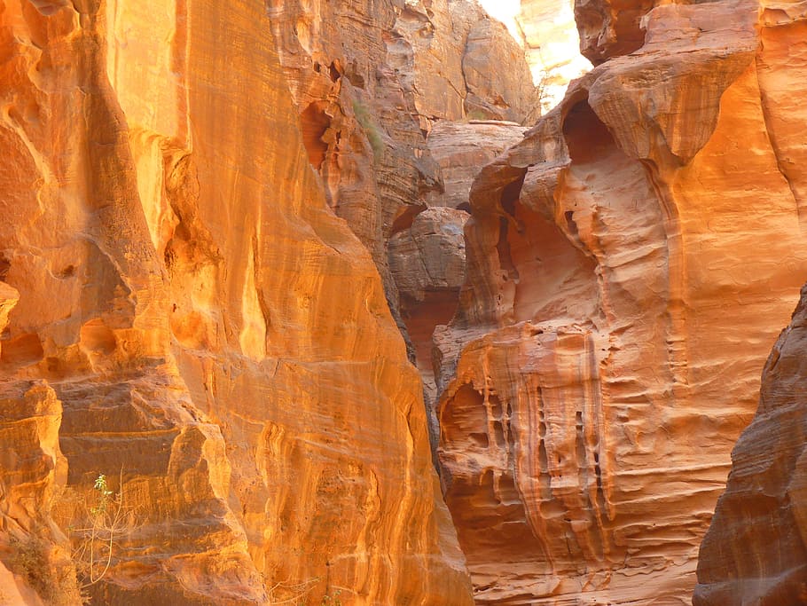 Siq, Jordan, Holiday, Travel, middle east, canyon, sand stone, petra, desert, rock - object