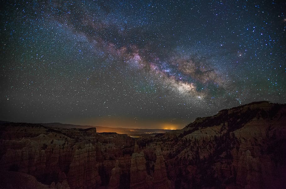 Grand Canyon, Utah, parque, via Láctea, parque nacional, Bryce Canyon, crepúsculo, nuvem, arenito, Ao ar livre