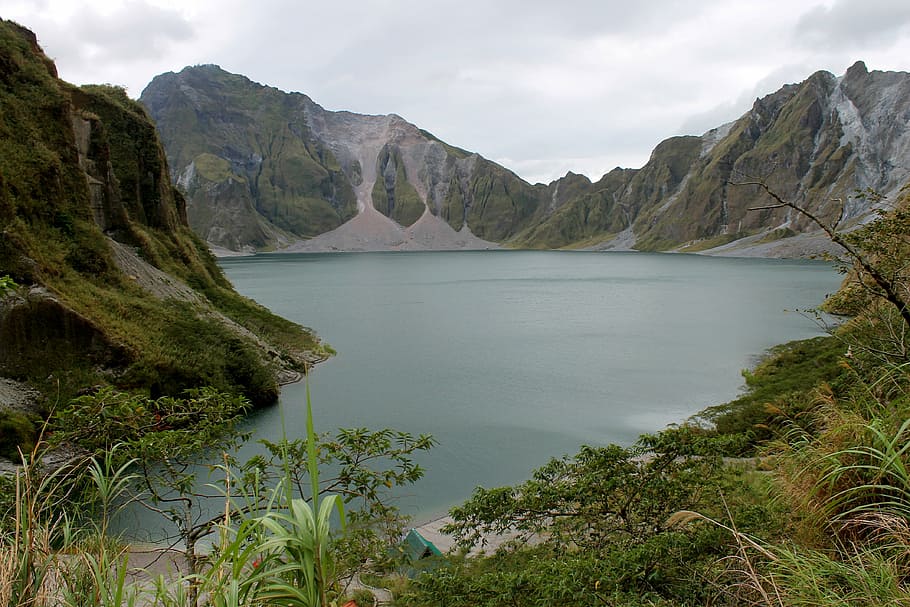 photograph, mountain, body, water, philippines, mt pinatubo, trekking, scenery, asia, landscape