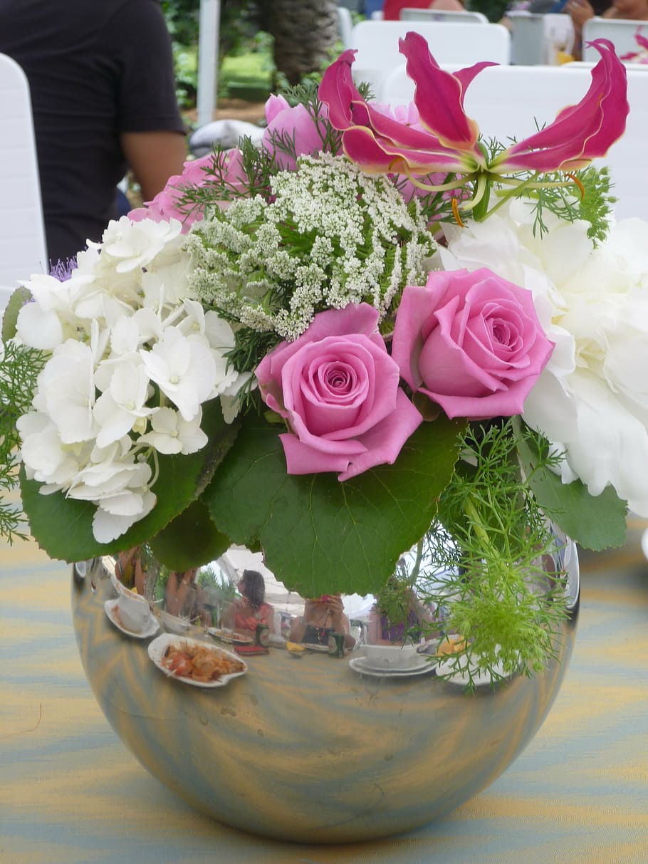 romántico, flores centrales, decoración de la mesa, Flor, planta floreciente, belleza en la naturaleza, planta, rosa, rosa - flor, frescura