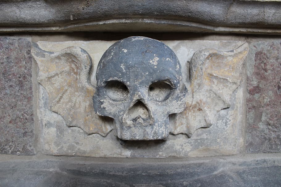 close-up, black, Skull, Wings, Winged, Biker, Dead, emblem, gothic, skeleton