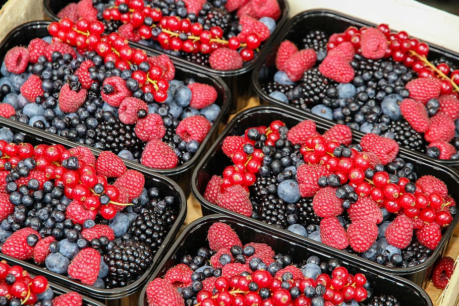 berries, raspberries, fruits, red, vitamins, blackberries, delicious, food, fruit, blueberries